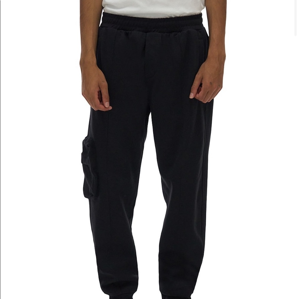 Helmut Lang Black Ribbed Cotton Track Pants Joggers Men's Size Large